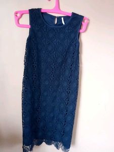 Navy Blue Lace Dress
