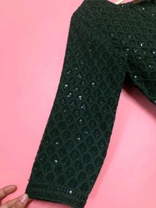 Embellished Green Kurta