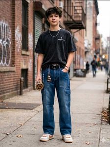 Denim blue straight fit jeans