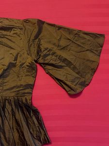Elegant Silk Blend Peplum Blouse