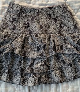 Tiered Patterned Mini Skirt