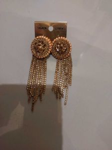 Elegant Gold Tone Dangle Earrings