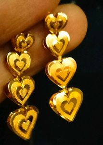1 Gram Gold Heart Dangle Earrings
