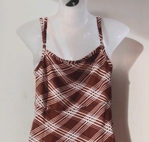 Trendy plaid maxi dress (XL)