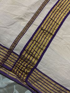 trendy purple kerala saree
