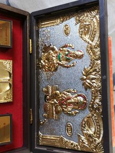 Antique Golden Lakshmi &amp; Shri Yantra Box Set