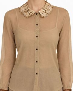 Beaded Collar Shirt