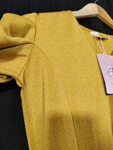 Saaki Yellow Round Neck Dress (Women)