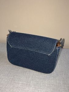 Denim Crossbody Bag with Chain Strap