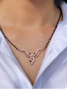 Rose Gold Diamond Mangalsutra And Tops Combo Pure