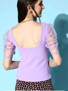Lilac Puff Sleeve Top