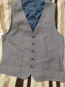 Stylish Linen Grey Vest- Festive/Formal 42 Size