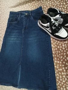 Blue Denim Jeans Skirt