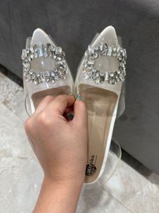 NEW Sparkling Crystal Embellished White Sandals