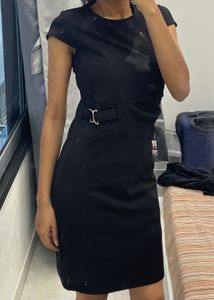 Chic Black Dress with Gold Accent