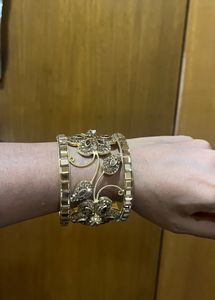 Gold Floral Cuff Bracelet