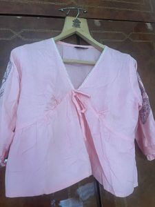 Pretty Pink Embroidered Blouse