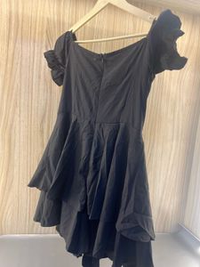 Chic Black Puff Sleeve Mini Dress