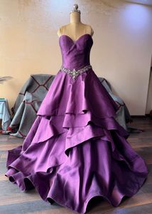 Stunning Purple Tiered Gown