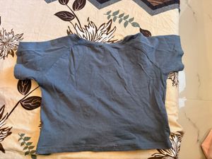 Blue Graphic Print Half-Sleeve T-Shirt