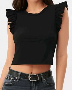 Black Ruffle Sleeve Top - Size M