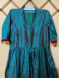 Graan Anarkali gown with Yellow Dupatta