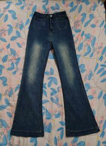 Vintage Flared Blue Denim Jeans