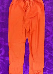 Orange Kurta Set with White Floral Print
