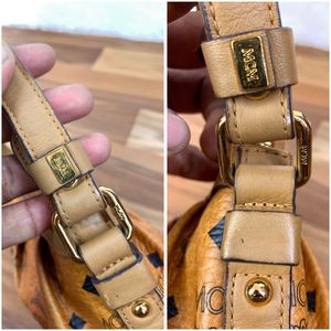 MCM Monogram Cognac Visetos Mini Shoulder Bag