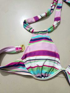 Striped Halter Bikini Top 99% New