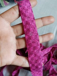 Pink Plain Saree Lace