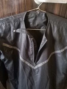 Stylish Black Thobe with Zipper for Boy's
