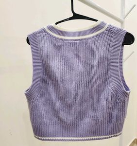 Lavender V-Neck Sweater Vest