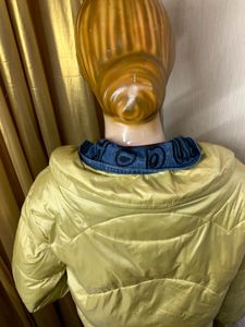Stylish Padded Jacket with Denim Detail