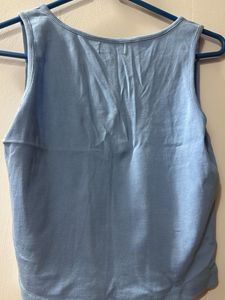 Baby Blue Button-Up Tank Top