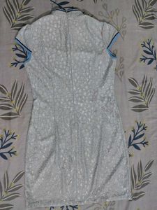 Light Blue Floral Embroidered Dress