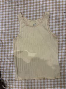butter yellow cute cropped vest
