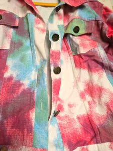 Vibrant Tie-Dye Denim Jacket