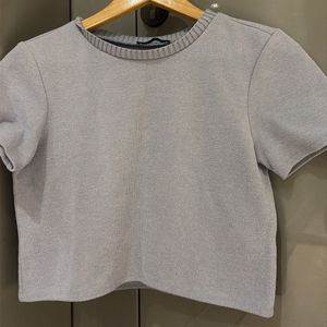 ZARA Lavender Cropped Knit Top