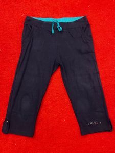 Navy Blue Capris with Drawstring Waist