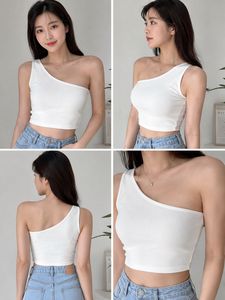 Chic White One-Shoulder Crop Top