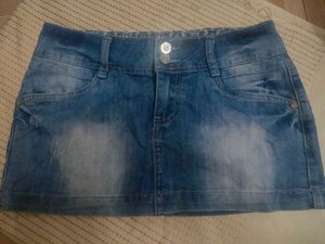 Blue Denim Mini Skirt