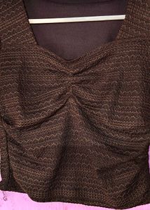 Brown Long Sleeve Top