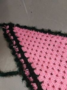 Handmade Pink Crocheted Bandana Top