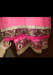 SPink Embellished long dress with dupata f