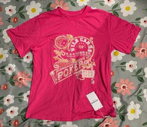 Hot Pink Cotton Graphic Tee