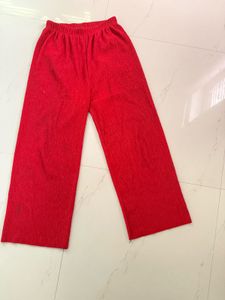 Vibrant Red Palazzo Pants