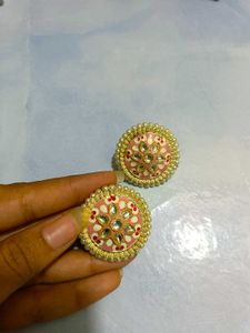 Elegant Kundan Stud Earrings