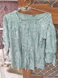 Stylish Green Printed Top