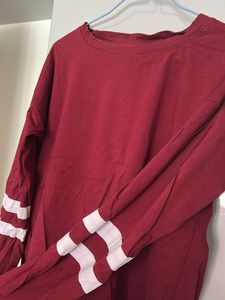 Maroon Long Sleeve Crop Top